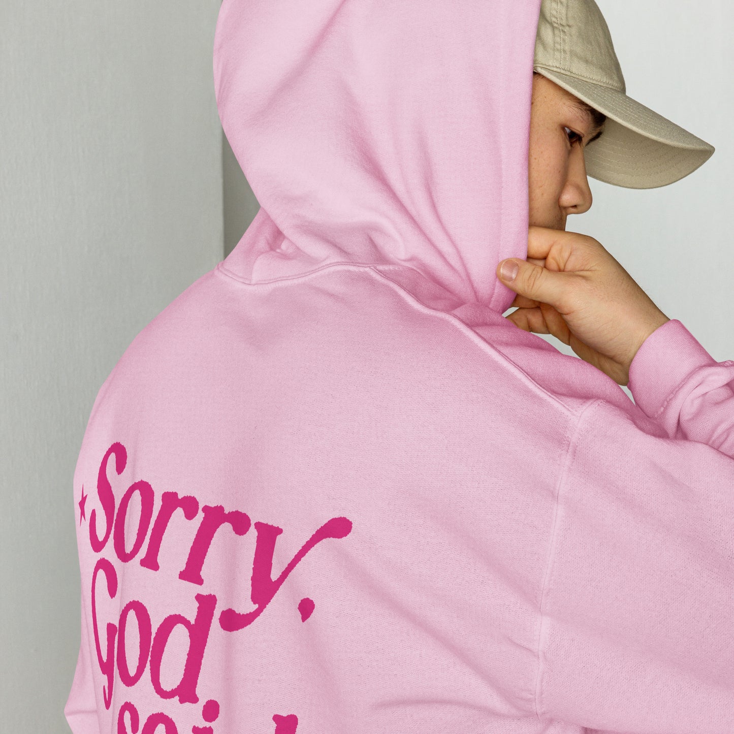 Sorry God Said No Light Pink Hooide